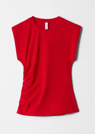 & Other Stories Ruched Jersey Tank Top In Red