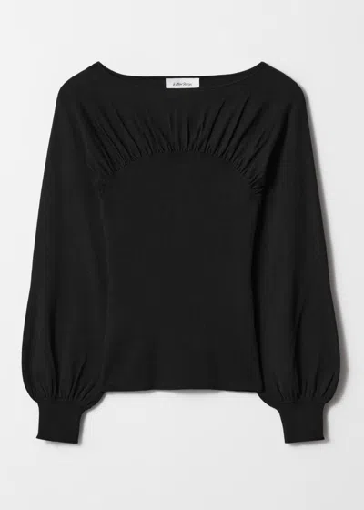 & Other Stories Ruched Sweater In Black