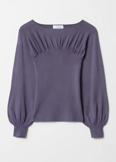 & Other Stories Ruched Sweater In Blue