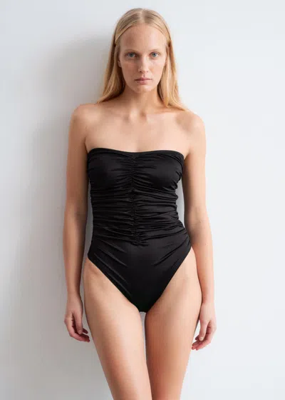 & Other Stories Ruched Swimsuit In Blue