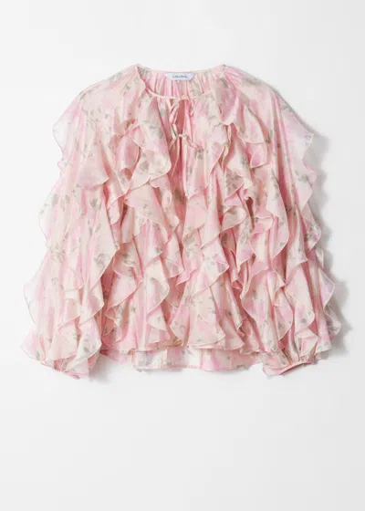 & Other Stories Ruffle Blouse In Beige