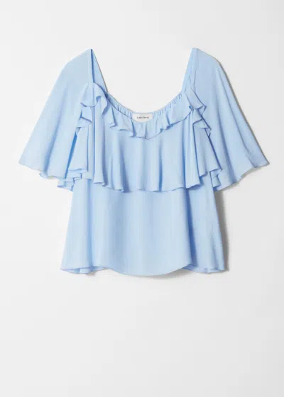 & Other Stories Ruffle Blouse In Blue