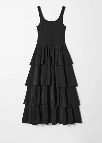 & Other Stories Ruffle Maxi Dress In Black