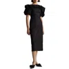 & Other Stories Ruffle Off The Shoulder Midi Dress In Black