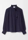 & Other Stories Ruffled Blouse In Blue