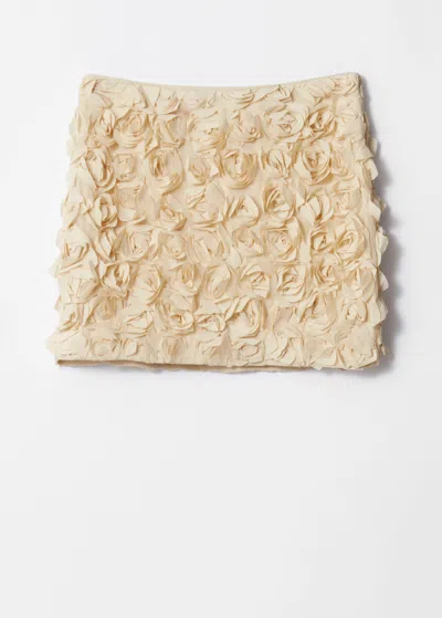 & Other Stories Ruffled Floral Mini Skirt In Beige