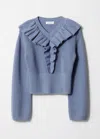 & Other Stories Ruffled Jumper In Blue