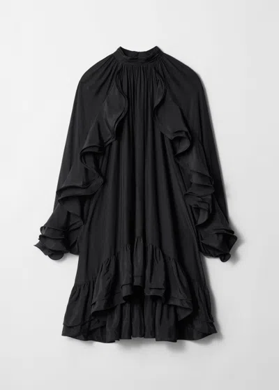 & Other Stories Ruffled Mini Dress In Black