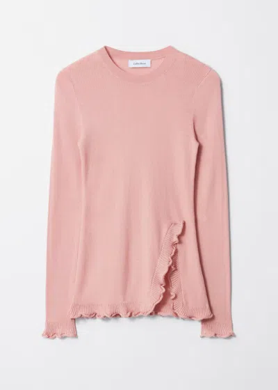 & Other Stories Ruffled-slit Top In Pink