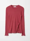 & Other Stories Ruffled-slit Top In Red