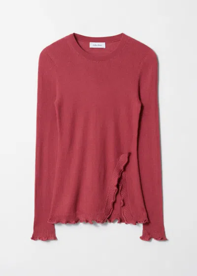 & Other Stories Ruffled-slit Top In Red