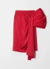 & Other Stories Satin Bow Midi Skirt In Red
