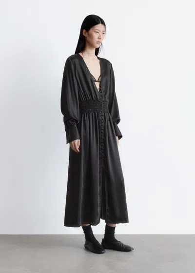 & Other Stories Satin Midi Shirt Dress In Multi
