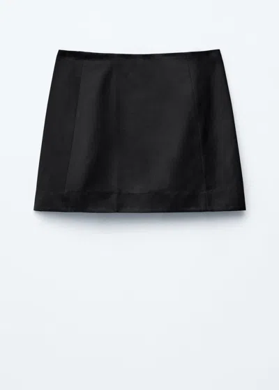 & Other Stories Satin Mini Skirt In Black
