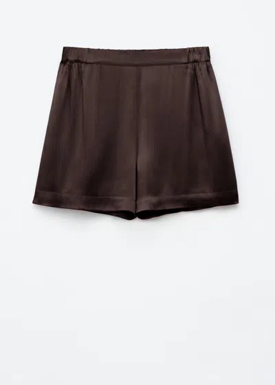 & Other Stories Satin Pull-on Shorts In Brown