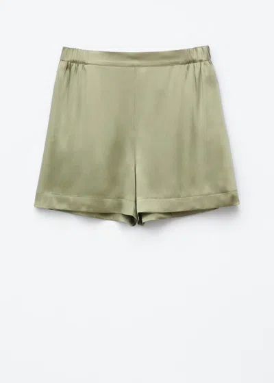 & Other Stories Satin Pull-on Shorts In Green