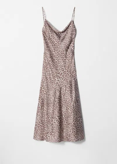 & Other Stories Satin Slip Maxi Dress In Beige