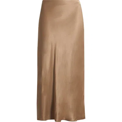 & Other Stories Satin Slip Skirt In Mole Dark