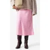 & Other Stories Satin Slip Skirt In Pink Light