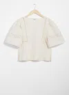 & Other Stories Scalloped Blouse In White
