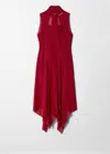 & Other Stories Scarf-detail Midi Dress In Red