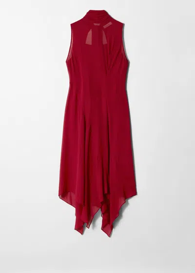 & Other Stories Scarf-detail Midi Dress In Red