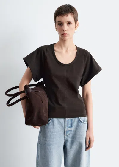 & Other Stories Scoop-neck T-shirt In Brown