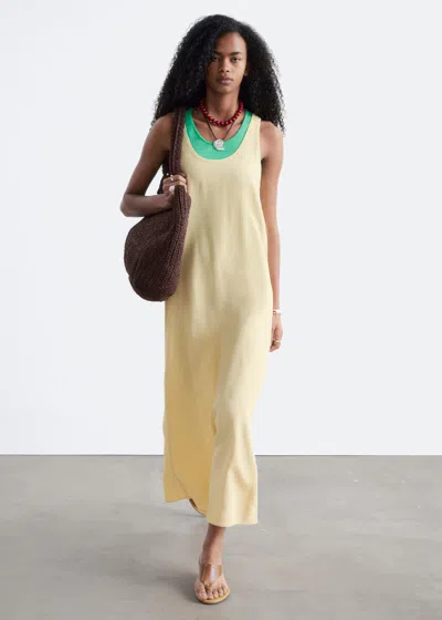 & Other Stories Scoop-neck Midi Dress In Animal Print