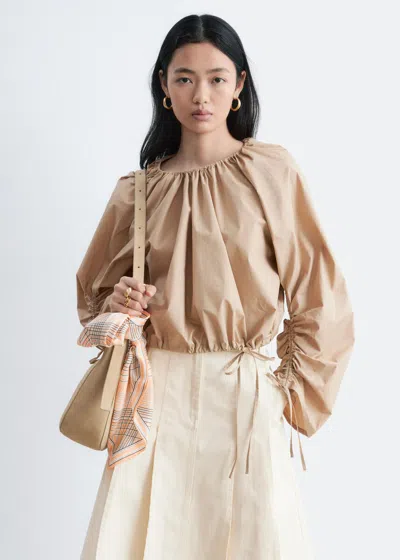 & Other Stories Sculptural Drawstring Blouse In Multi
