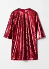 & Other Stories Sequined Mini Shift Dress In Red