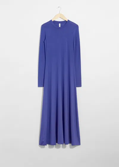 & Other Stories Sheer Maxi Dress In Blue