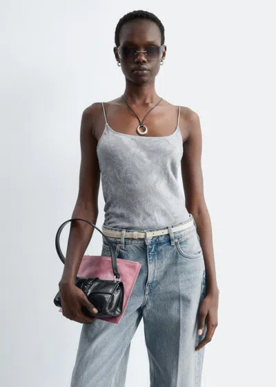 & Other Stories Sheer Satin Jacquard Camisole In Gray