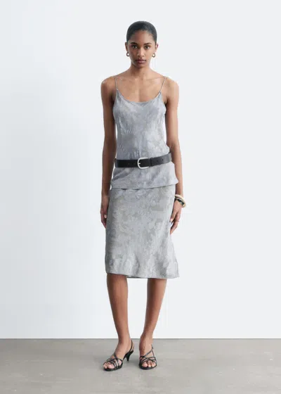 & Other Stories Sheer Viscose-silk Midi Skirt In Gray