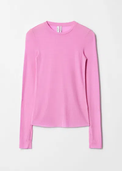 & Other Stories Sheer Wool Top In Pink