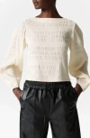 & Other Stories Shirred Bateau Neck Top In White