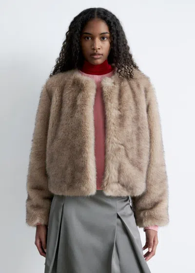 & Other Stories Short Faux Fur Jacket In Neutral