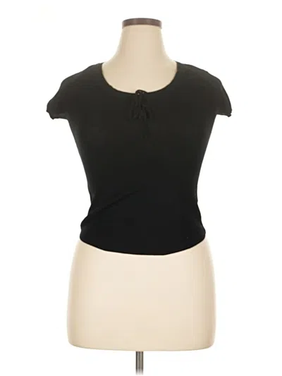 Pre-owned & Other Stories Short Sleeve Top Black Keyhole Neckline Tops
