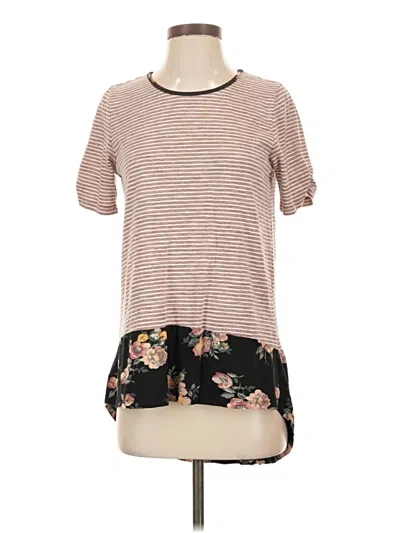 Pre-owned & Other Stories Short Sleeve Top Brown Boatneck Tops