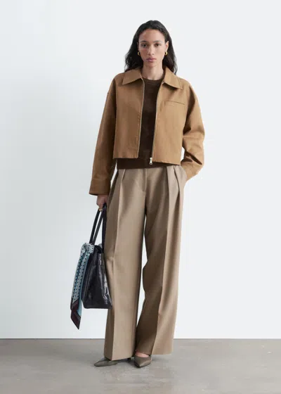 & Other Stories Short Twill Jacket In Brown