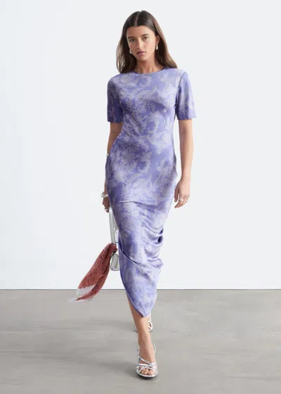 & Other Stories Short-sleeve Maxi Dress In Animal Print