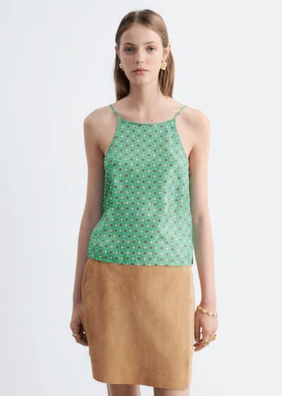 & Other Stories Silk Tank Top In Green