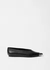 & Other Stories Silver-cap Ballerina Flats In Black