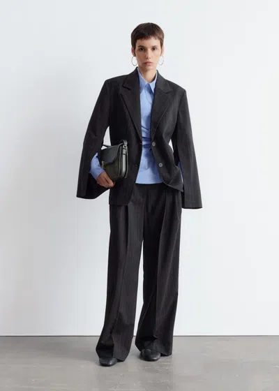 & Other Stories Single-breasted Wool Blazer In Gray