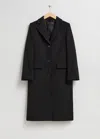 & Other Stories Single-breasted Wool Coat In Black