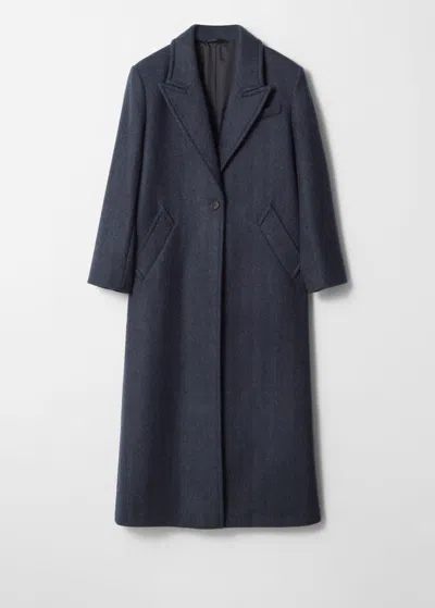 & Other Stories Single-breasted Wool Coat In Blue