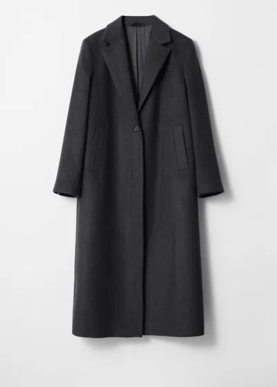 & Other Stories Single-breasted Wool Maxi Coat In Grey