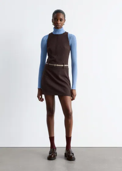 & Other Stories Sleeveless A-line Mini Dress In Brown