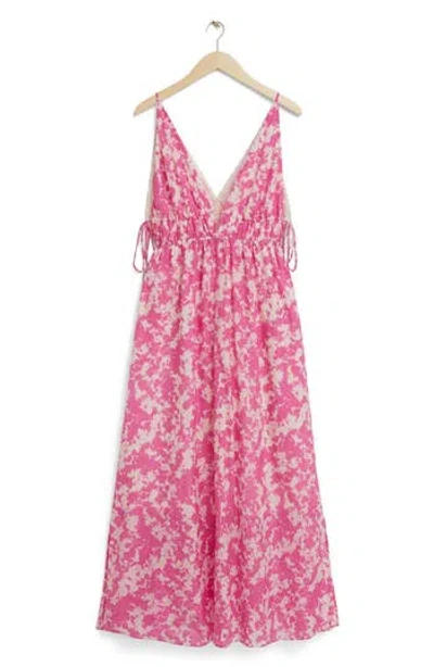 & Other Stories Sleeveless Empire Waist Cotton Blend Sundress In Pink