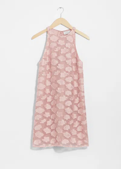 & Other Stories Sleeveless Jacquard Mini Dress In Pink