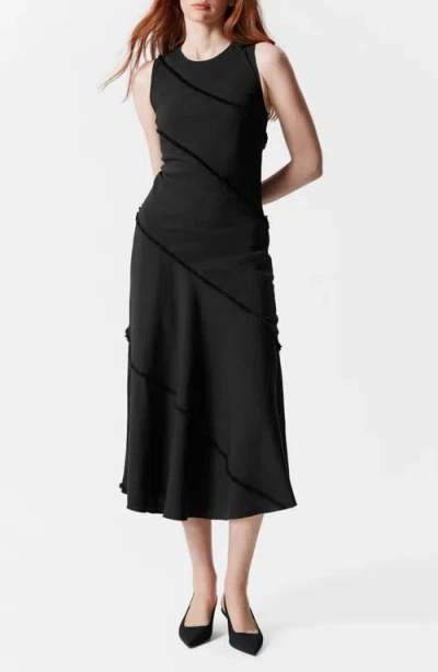 & Other Stories Sleeveless Midi Dress In Black Dark